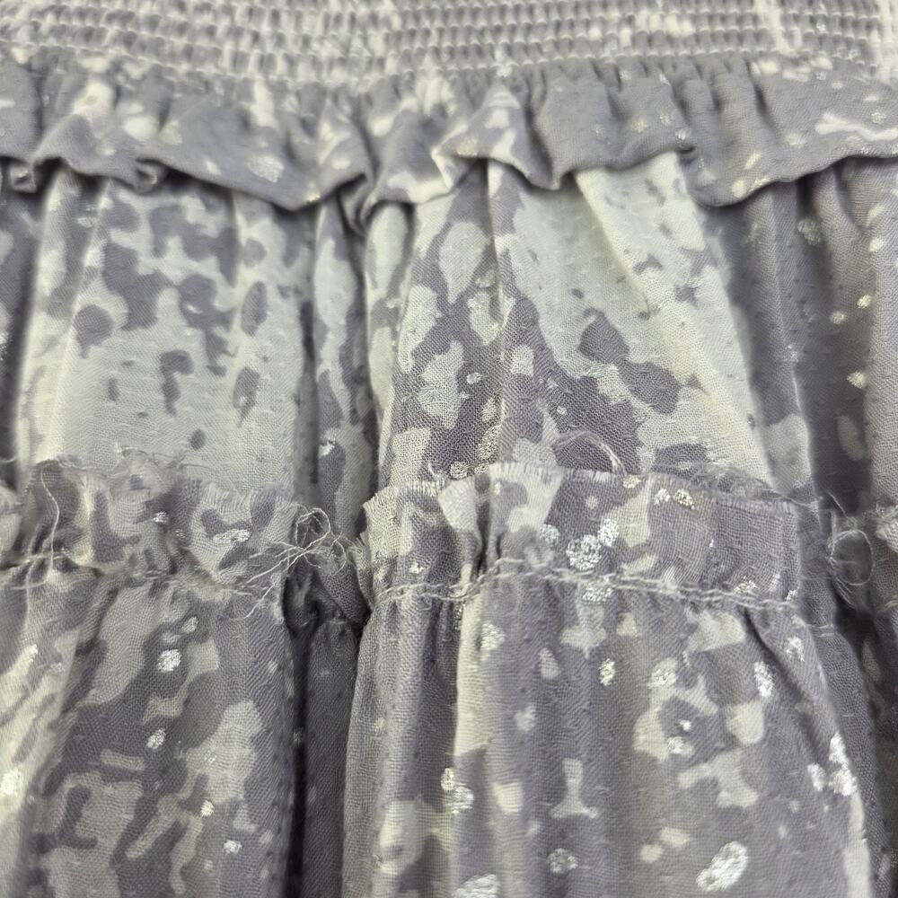 Surf Gypsy Women's M Tiered Mini Skirt Micro Gray Snake Boho Viscose - Picture 10 of 10